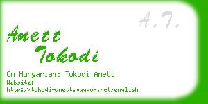 anett tokodi business card